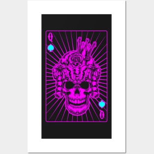 Queen of Spades Pink Skull Posters and Art